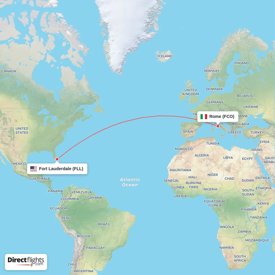 FCO - FLL route map