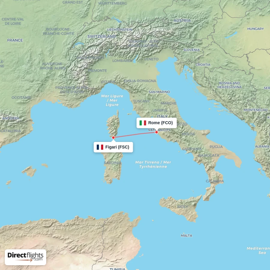FCO - FSC route map