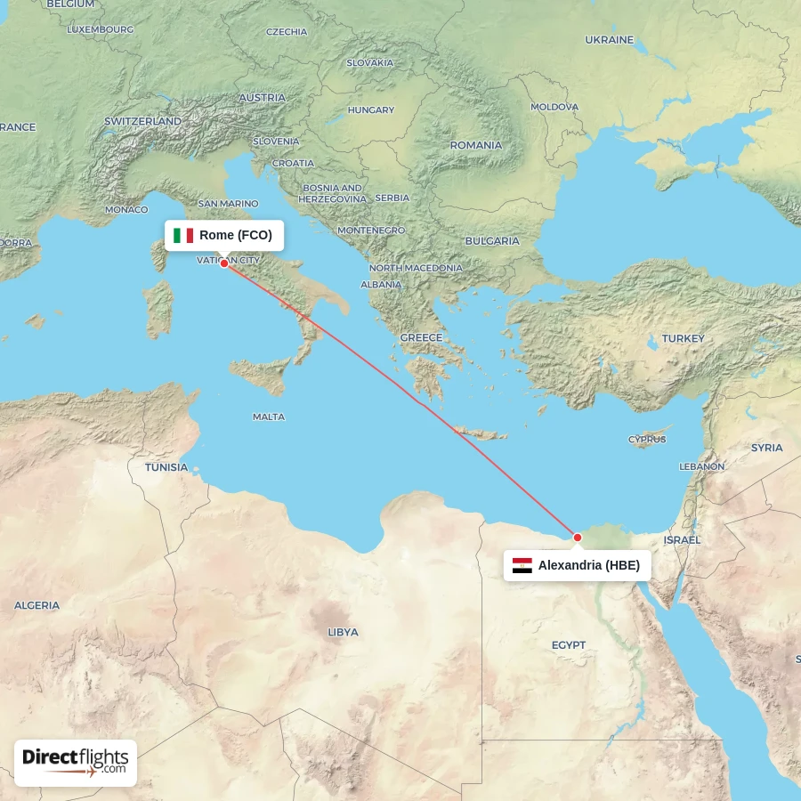 FCO - HBE route map
