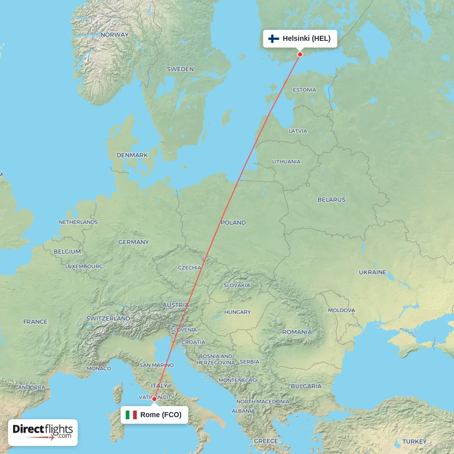 FCO - HEL route map