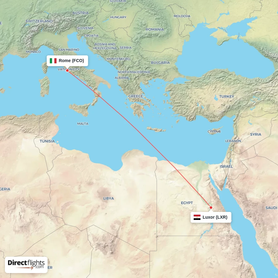 FCO - LXR route map