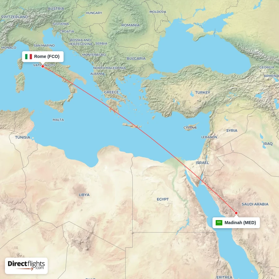 FCO - MED route map