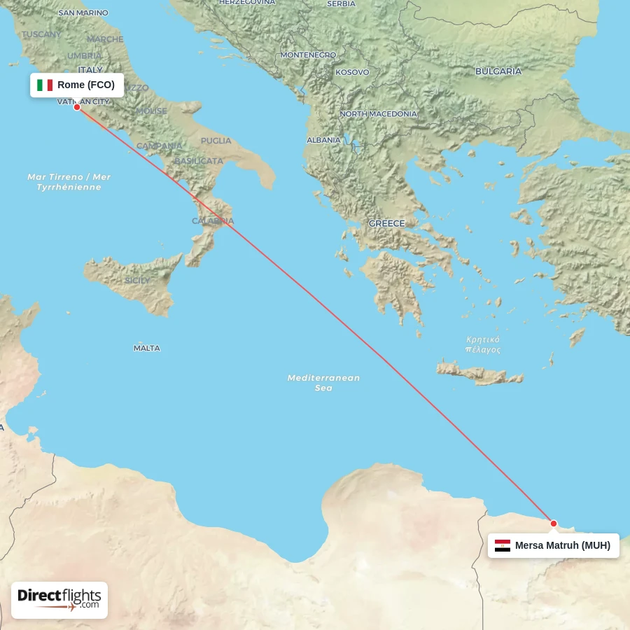 FCO - MUH route map