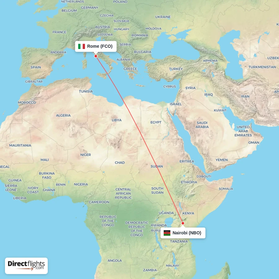 FCO - NBO route map