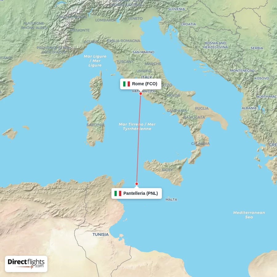 FCO - PNL route map
