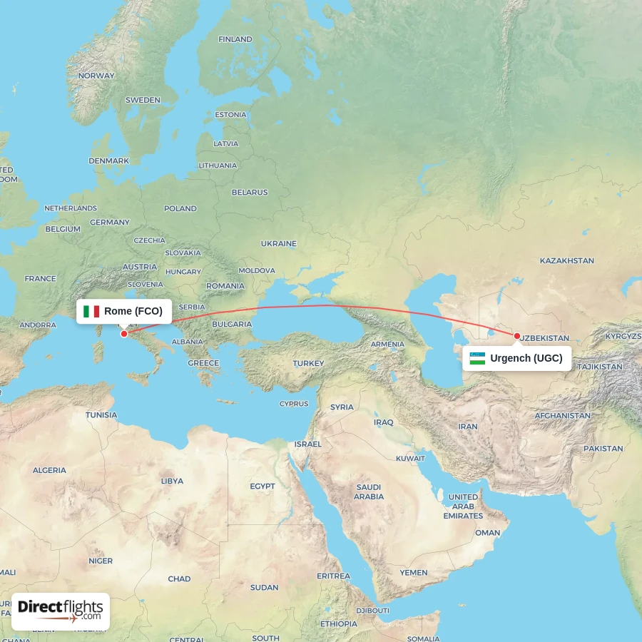 FCO - UGC route map