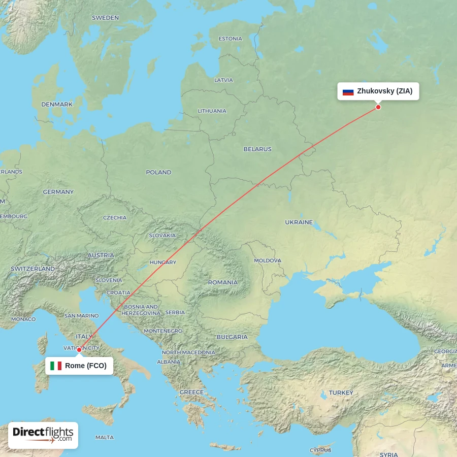 FCO - ZIA route map