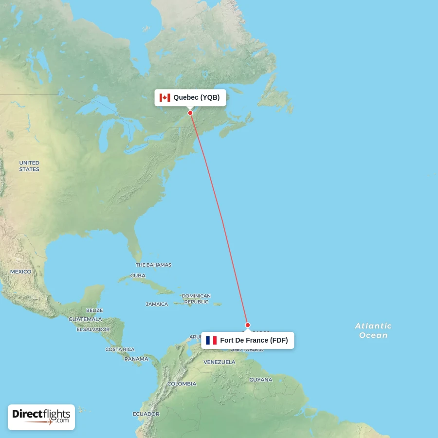 FDF - YQB route map