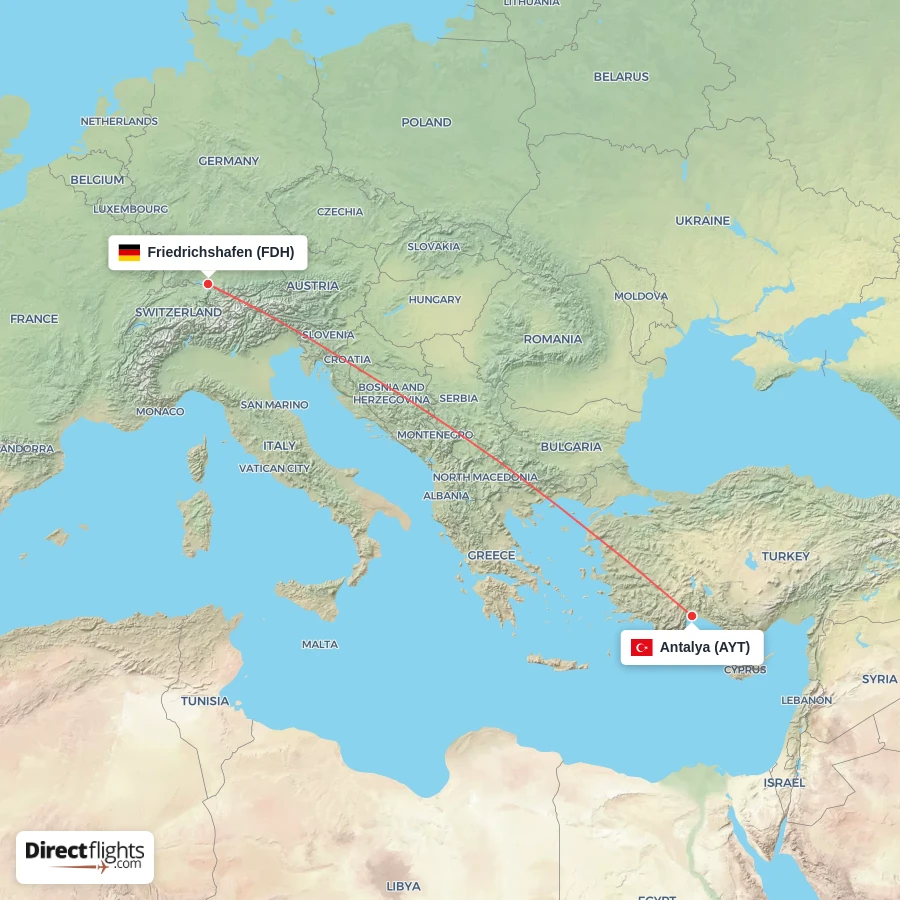 FDH - AYT route map