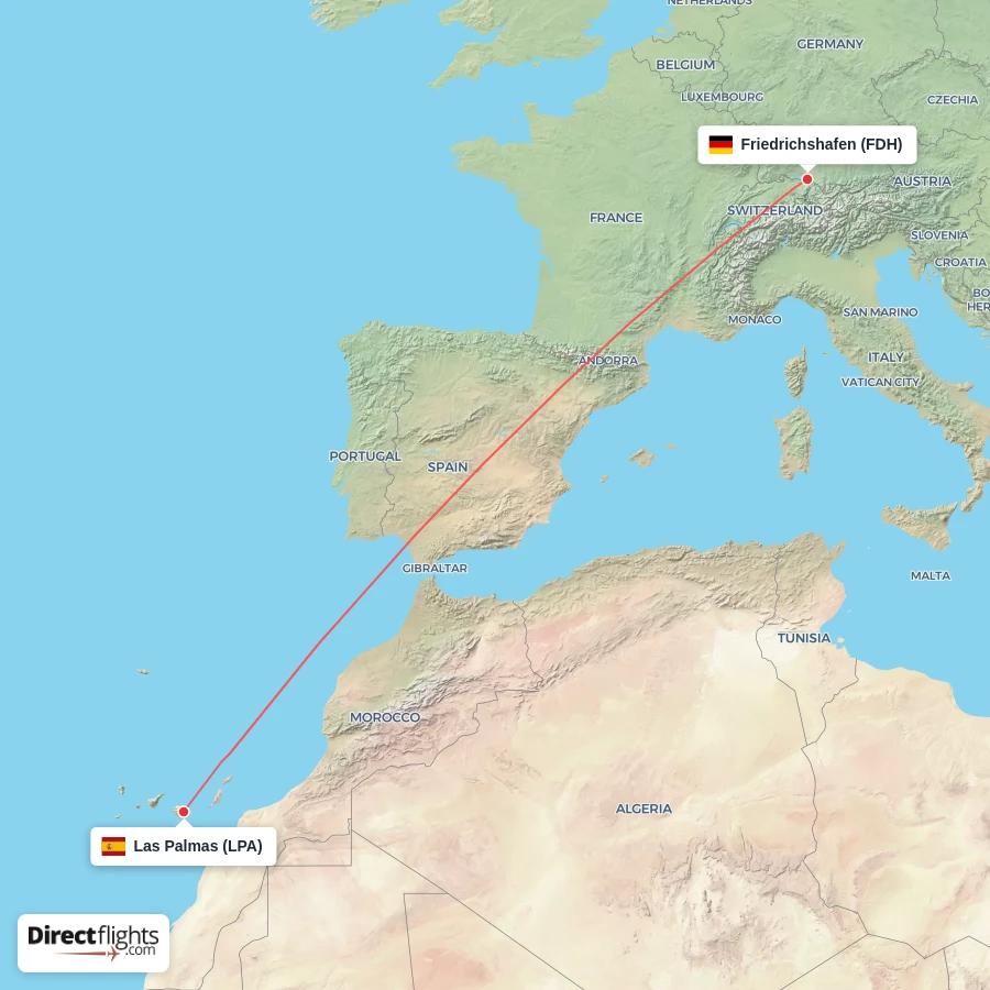 FDH - LPA route map