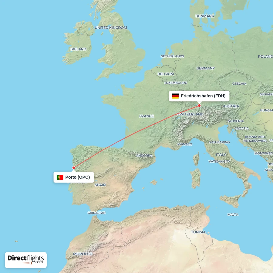 FDH - OPO route map