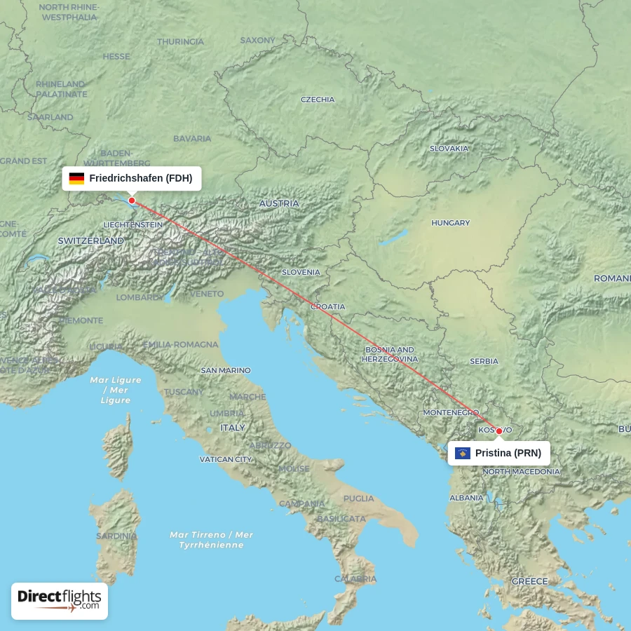 FDH - PRN route map