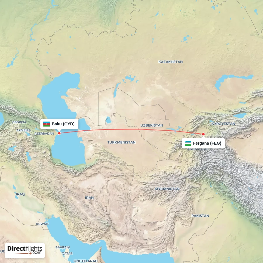 FEG - GYD route map
