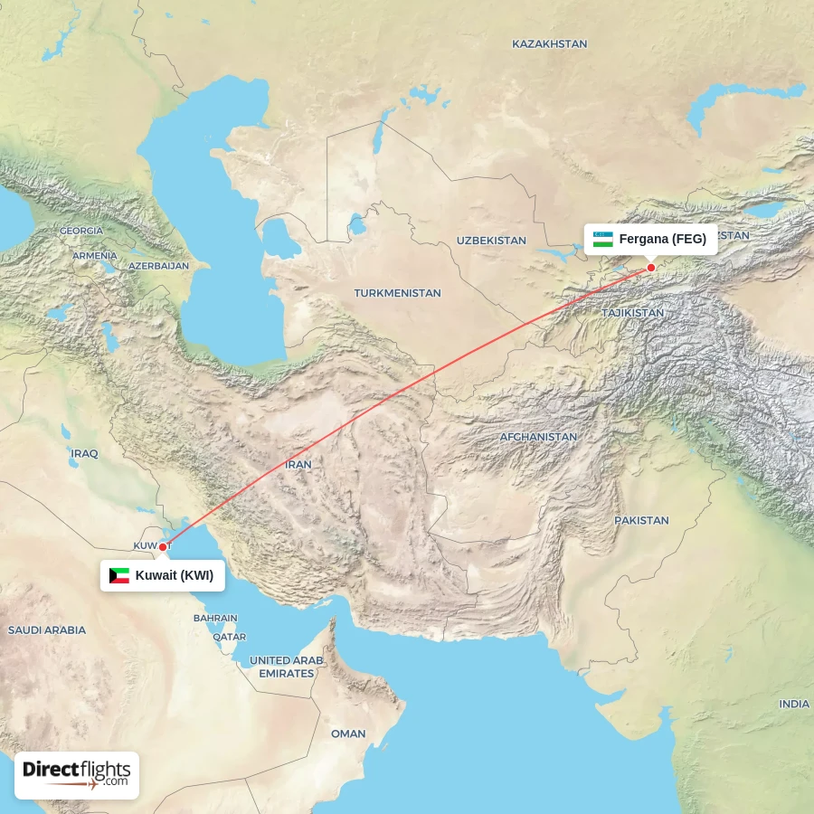 FEG - KWI route map
