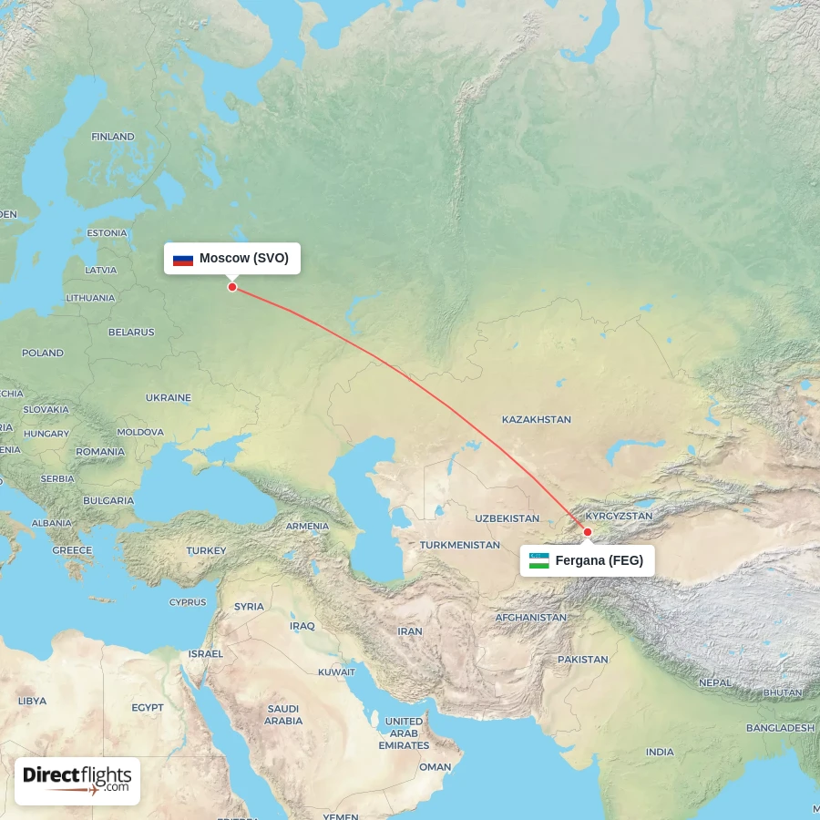 FEG - SVO route map