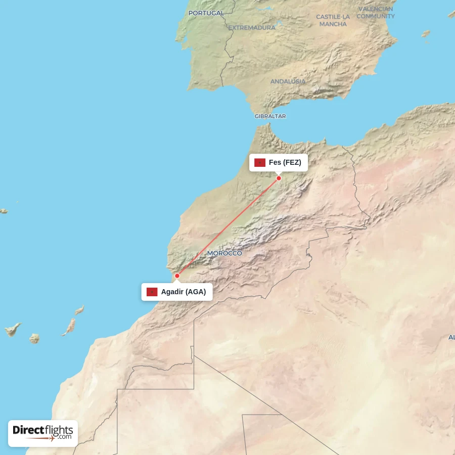 FEZ - AGA route map