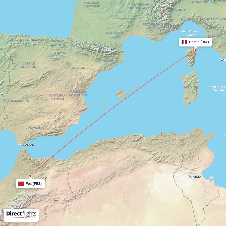FEZ - BIA route map