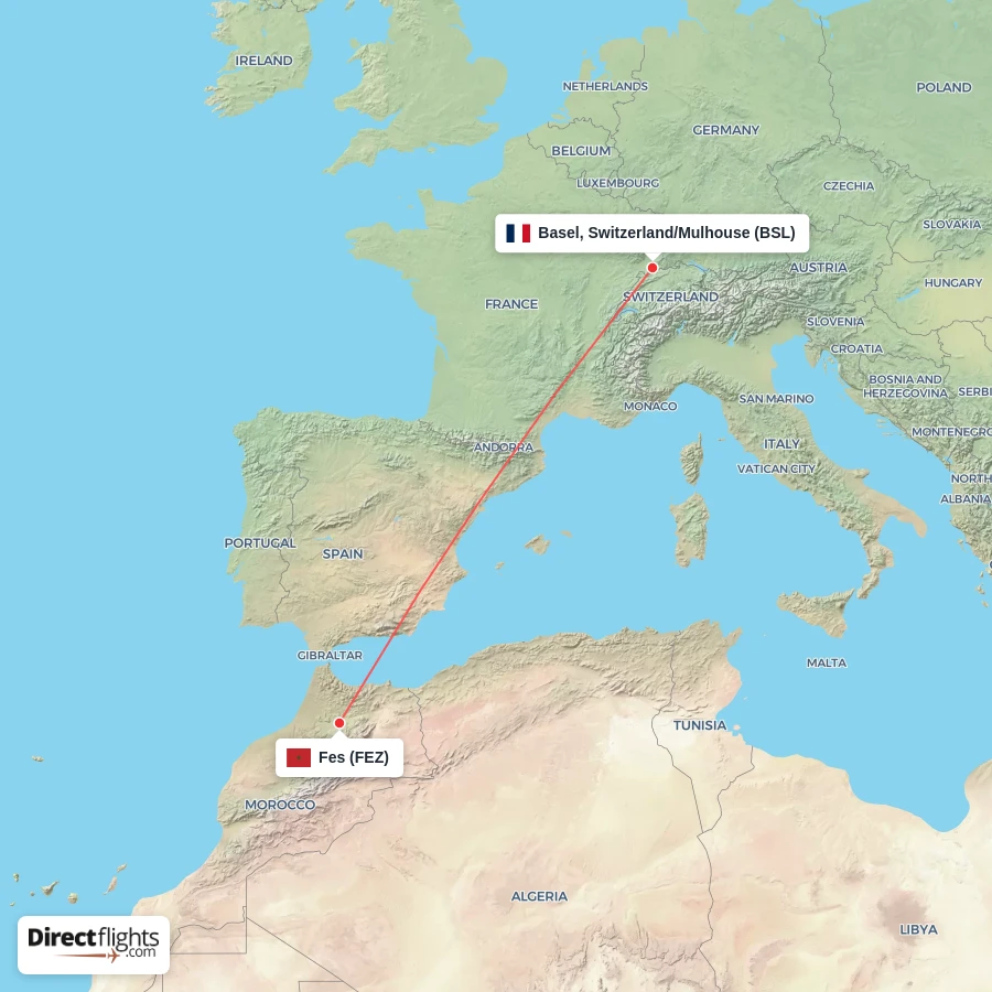 FEZ - BSL route map