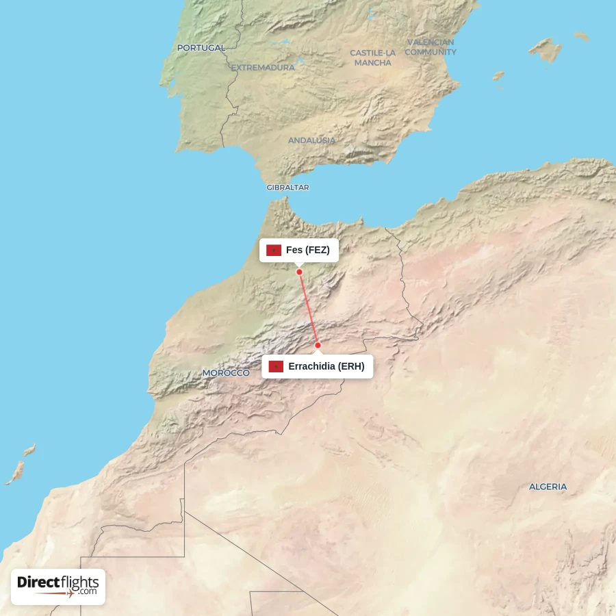 FEZ - ERH route map