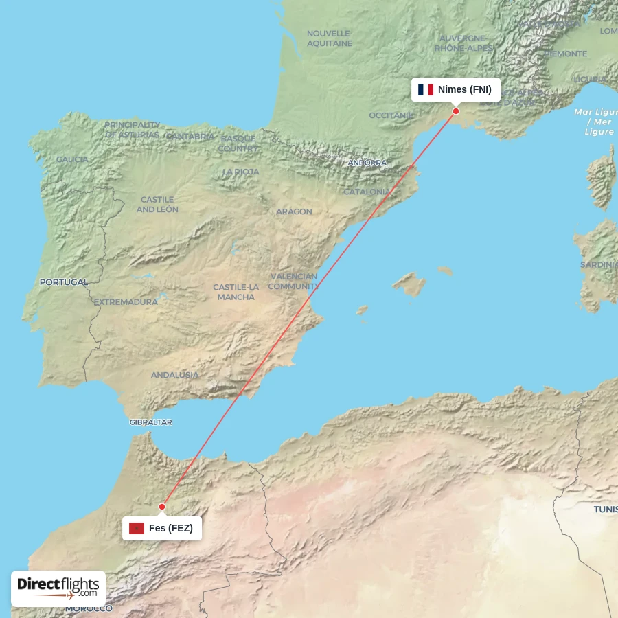 FEZ - FNI route map