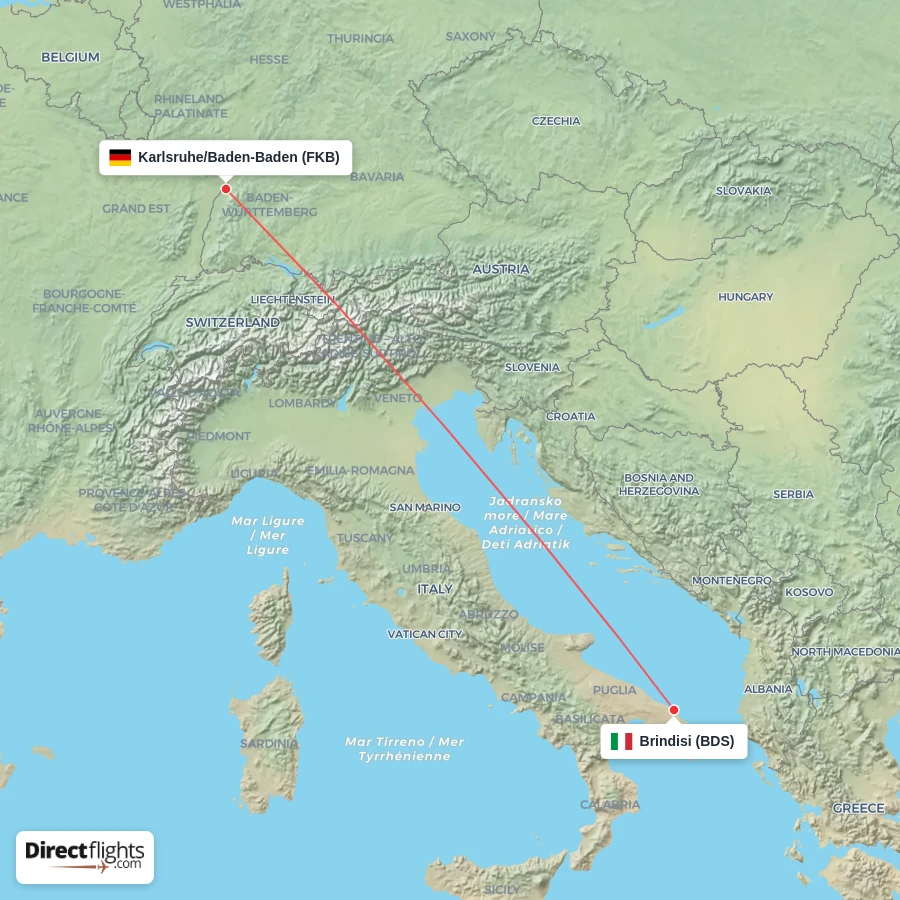 FKB - BDS route map