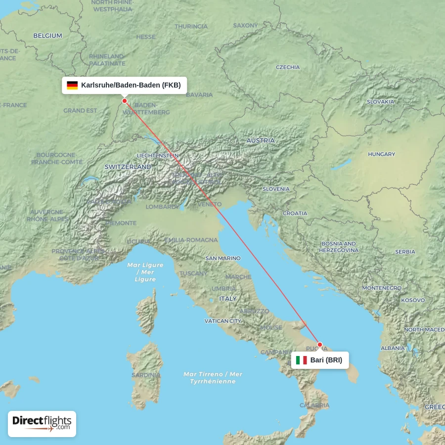 FKB - BRI route map