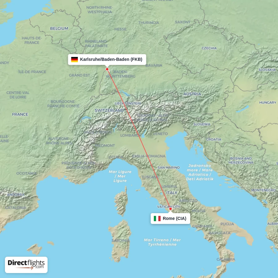 FKB - CIA route map