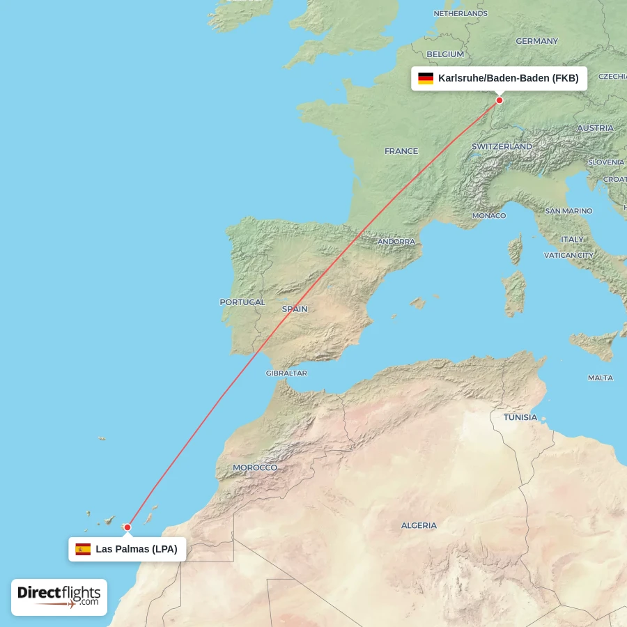 FKB - LPA route map