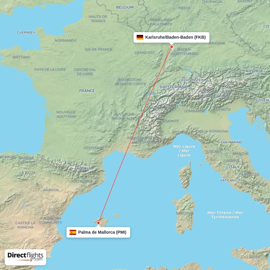 FKB - PMI route map