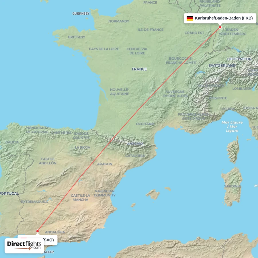 FKB - SVQ route map