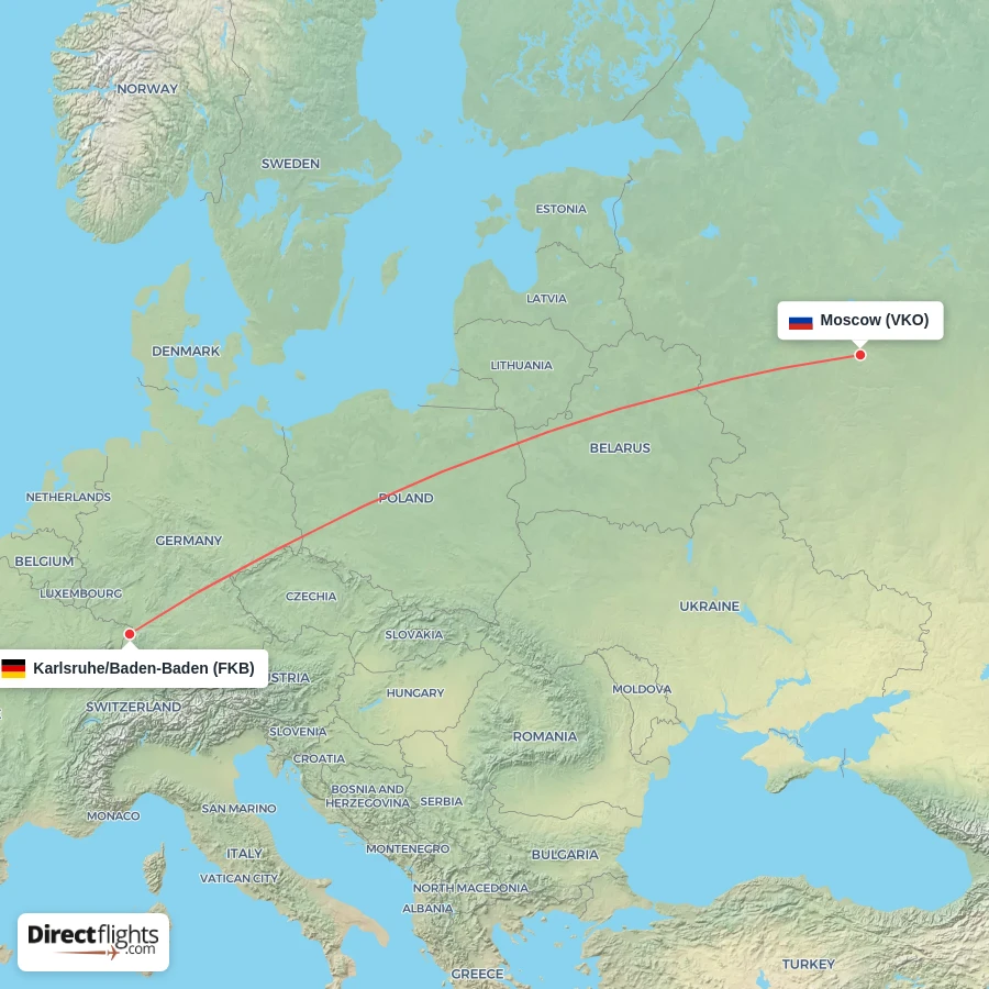 FKB - VKO route map
