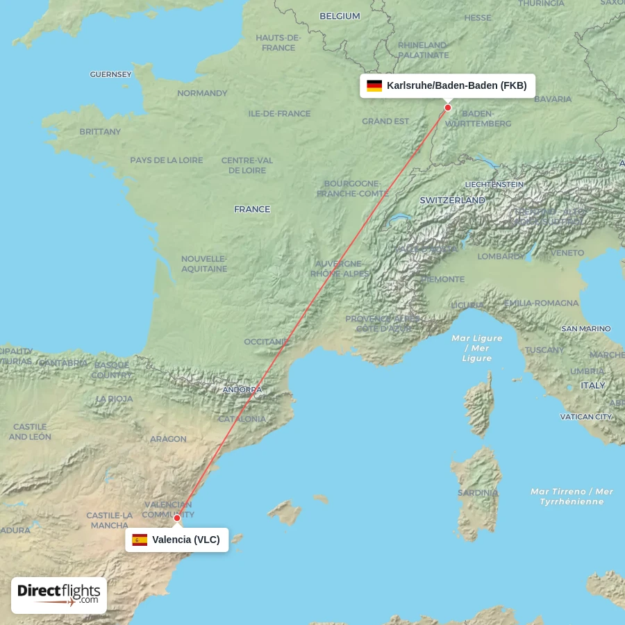 FKB - VLC route map