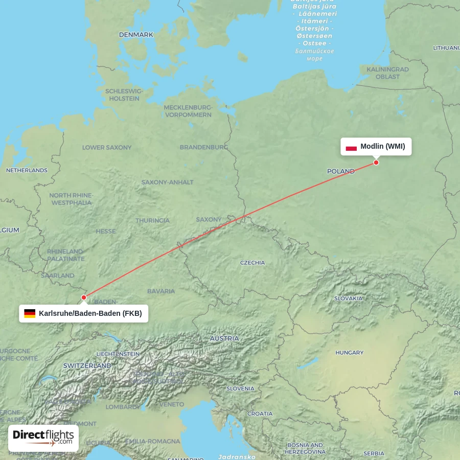 FKB - WMI route map