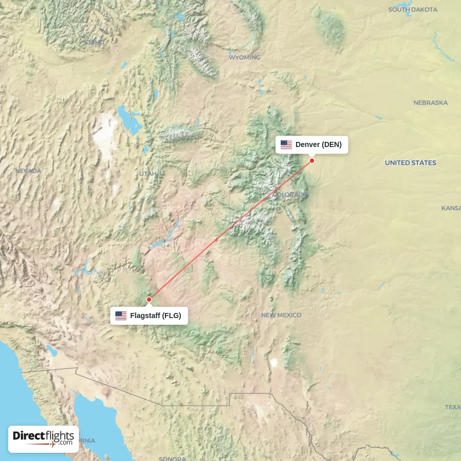 FLG - DEN route map