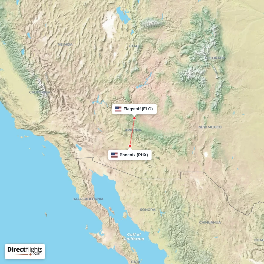 FLG - PHX route map