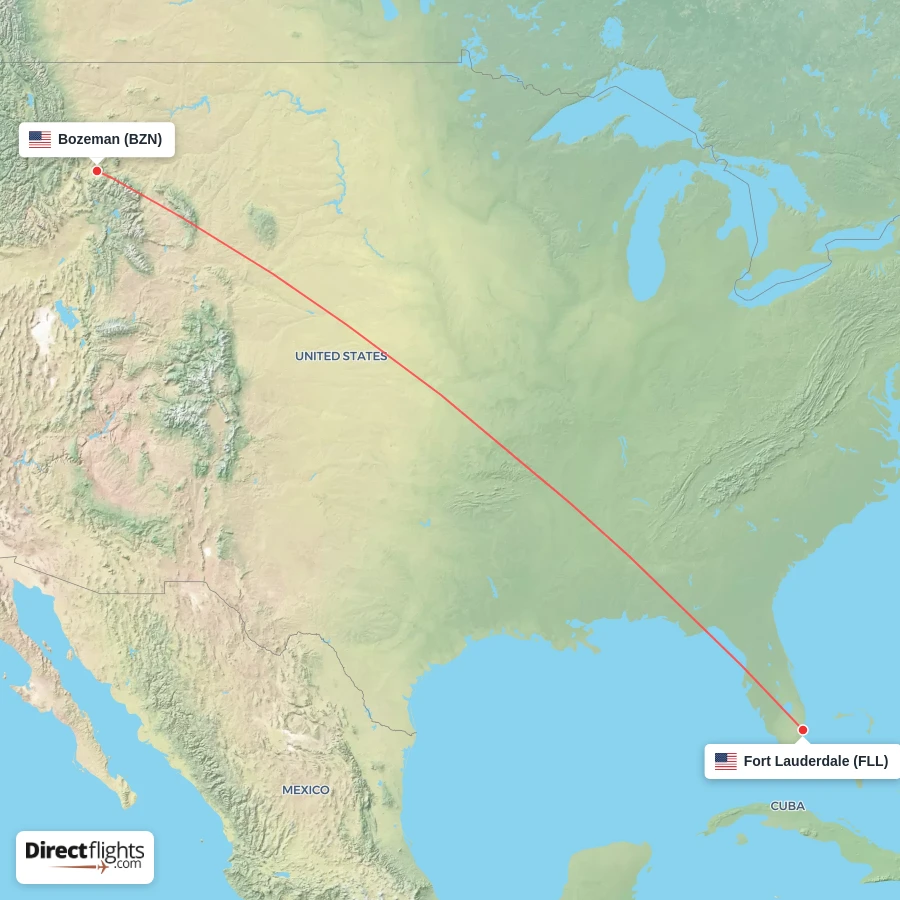 FLL - BZN route map