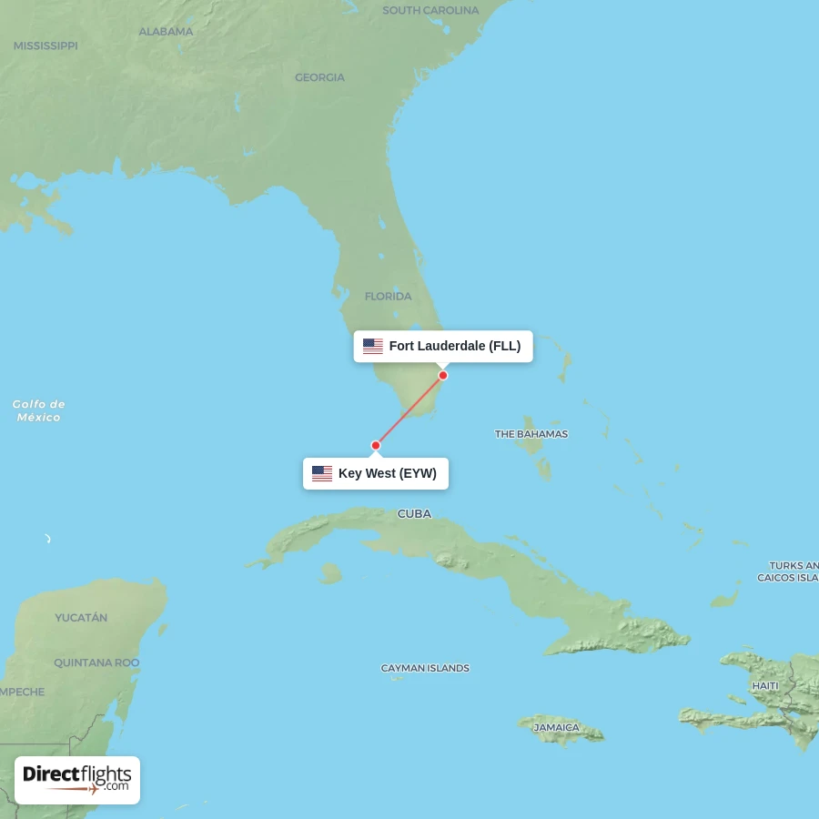 FLL - EYW route map