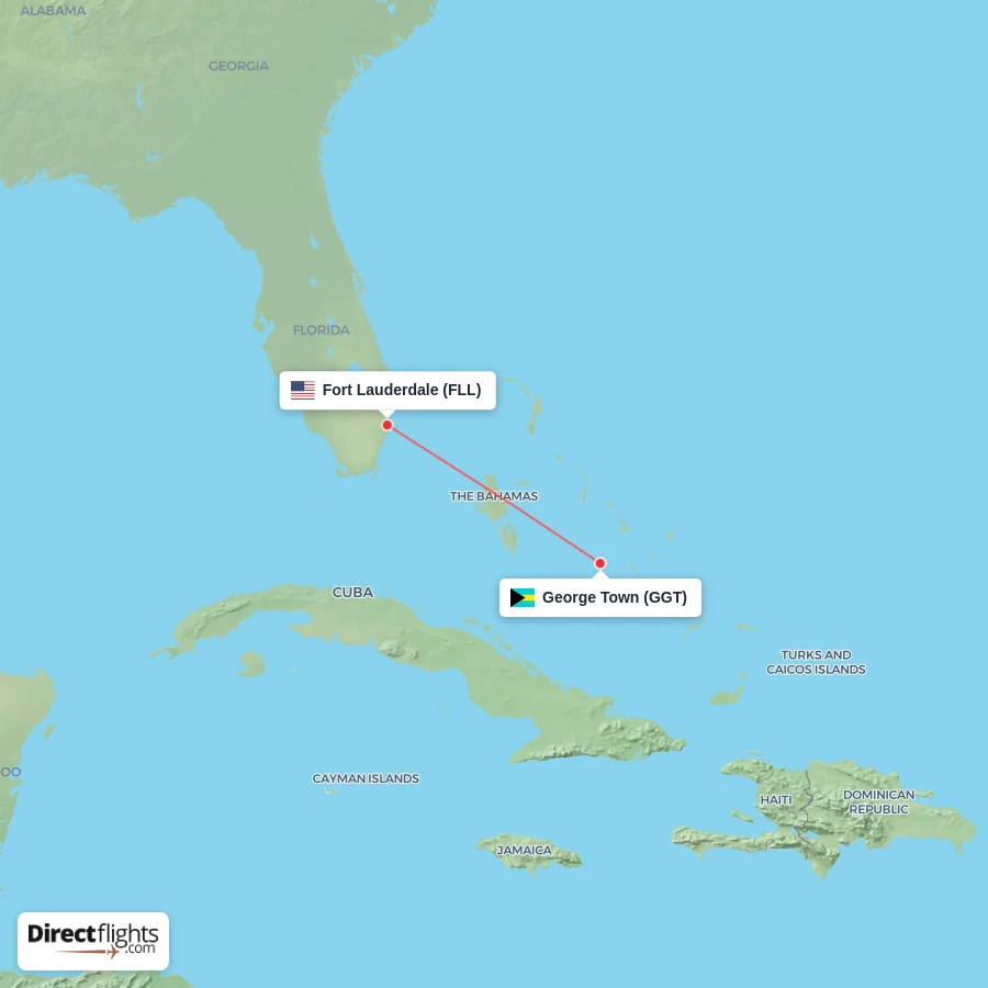 FLL - GGT route map