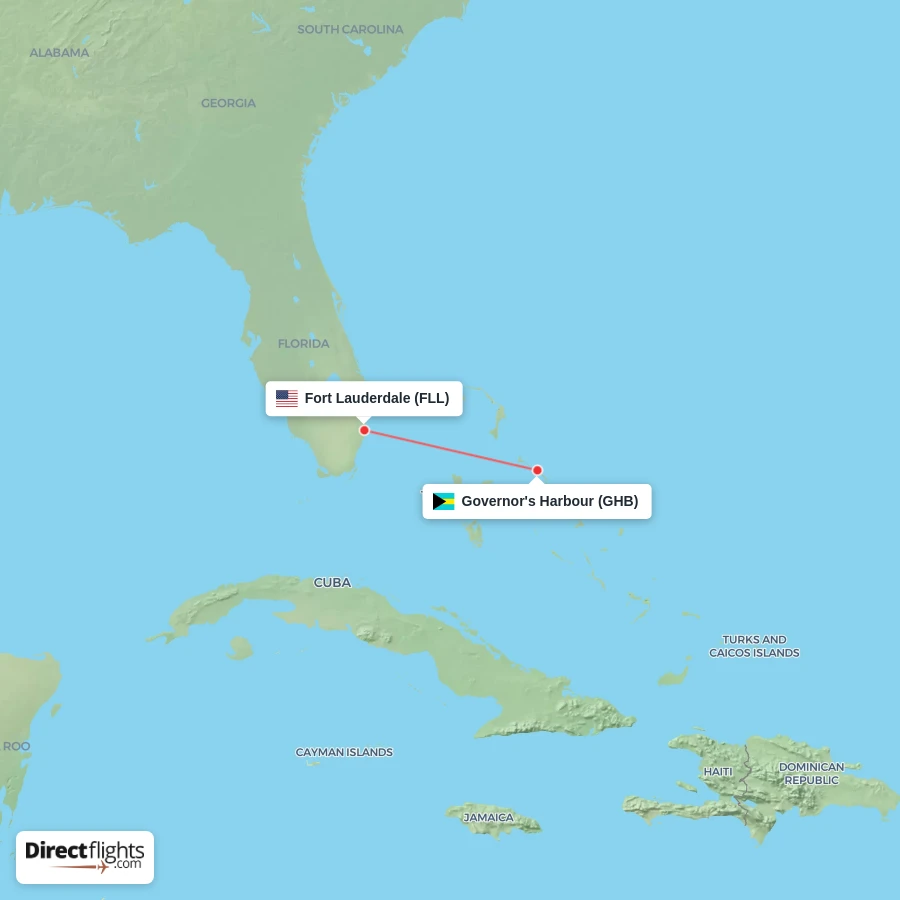 FLL - GHB route map