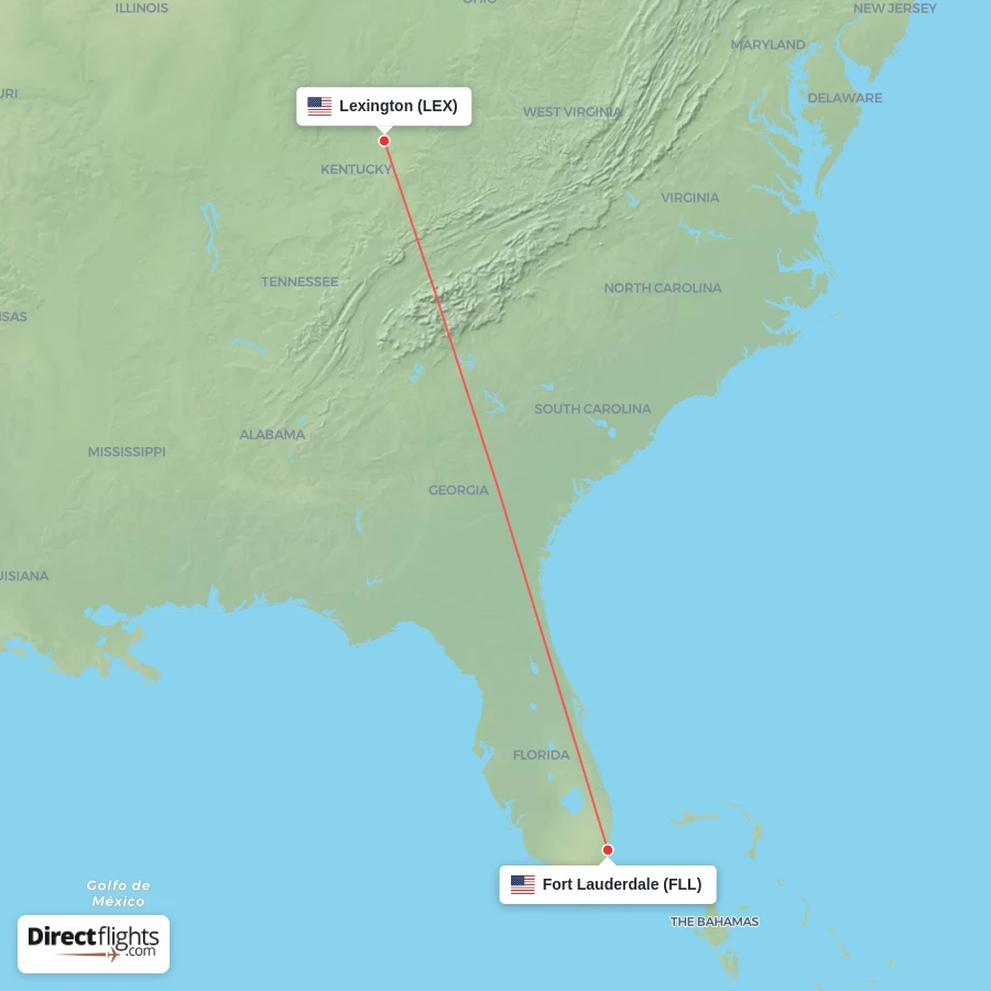 FLL - LEX route map