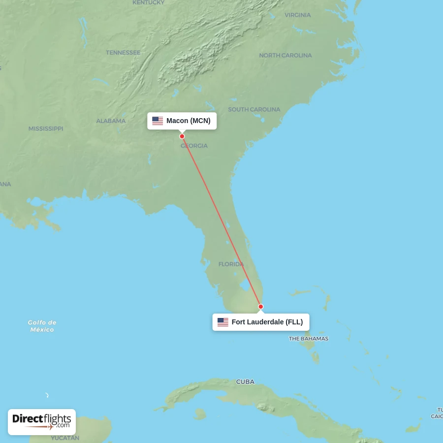 FLL - MCN route map