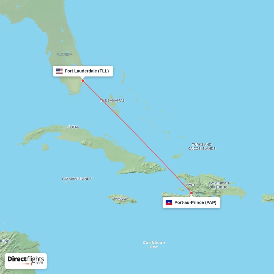 FLL - PAP route map