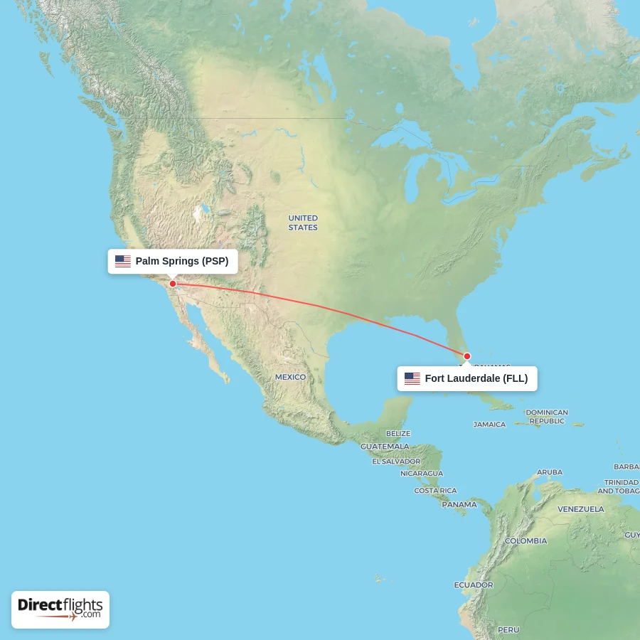 FLL - PSP route map
