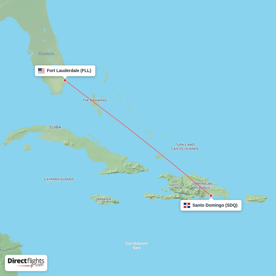 FLL - SDQ route map
