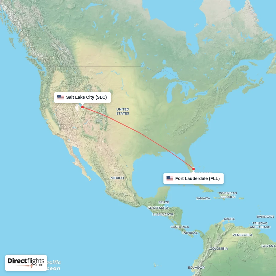 FLL - SLC route map