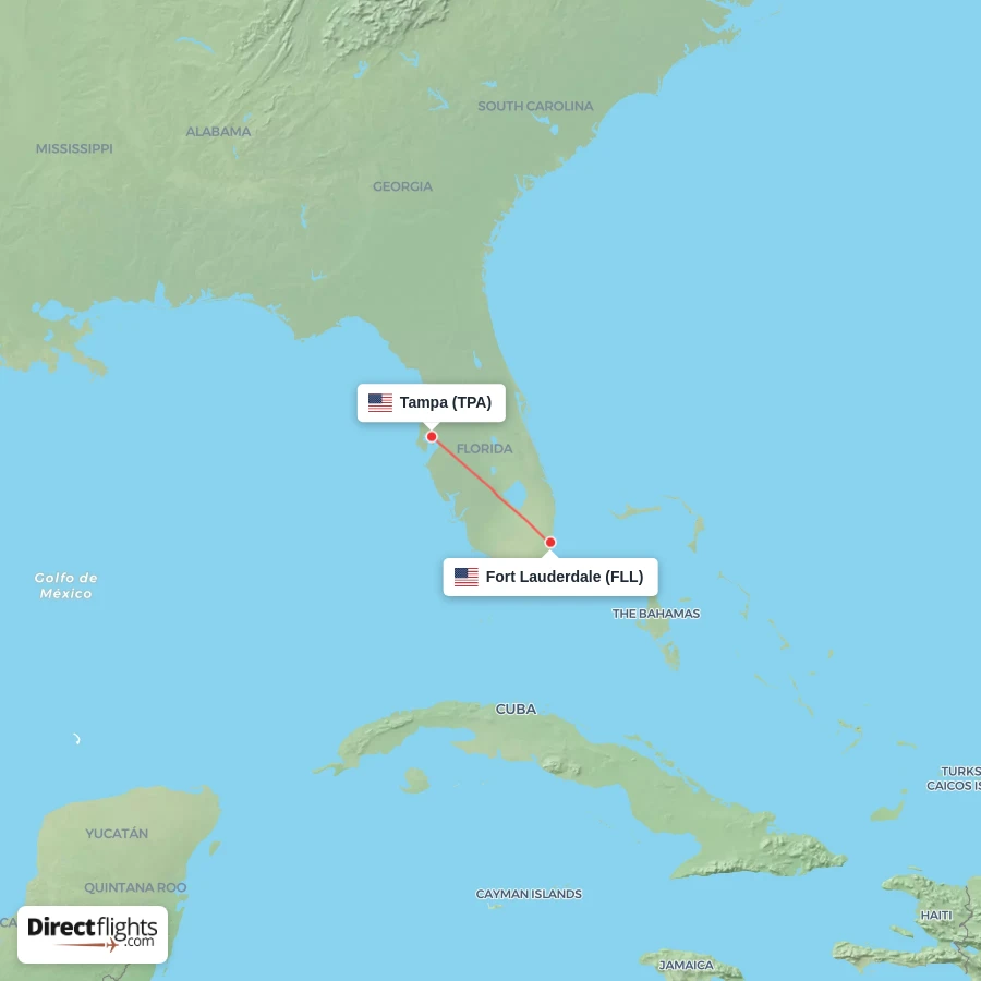 FLL - TPA route map