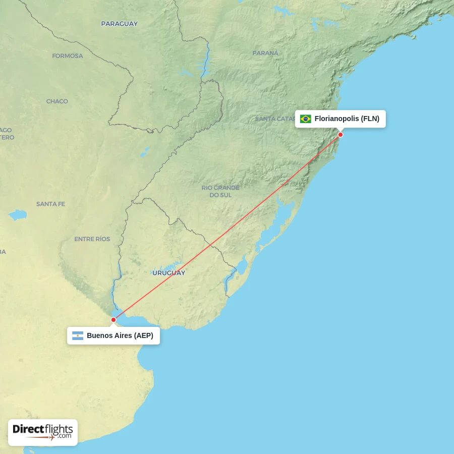 FLN - AEP route map