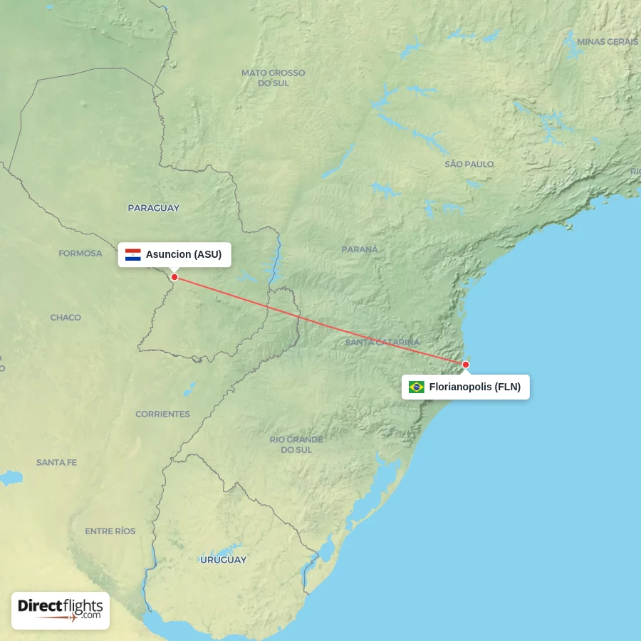 FLN - ASU route map