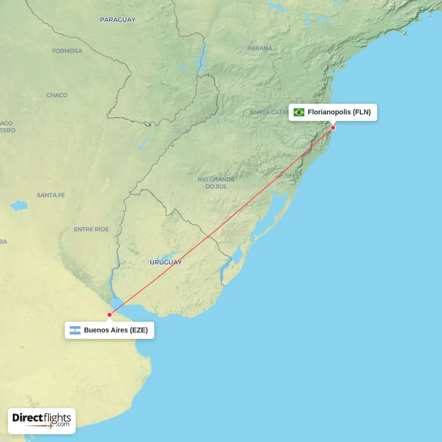 FLN - EZE route map