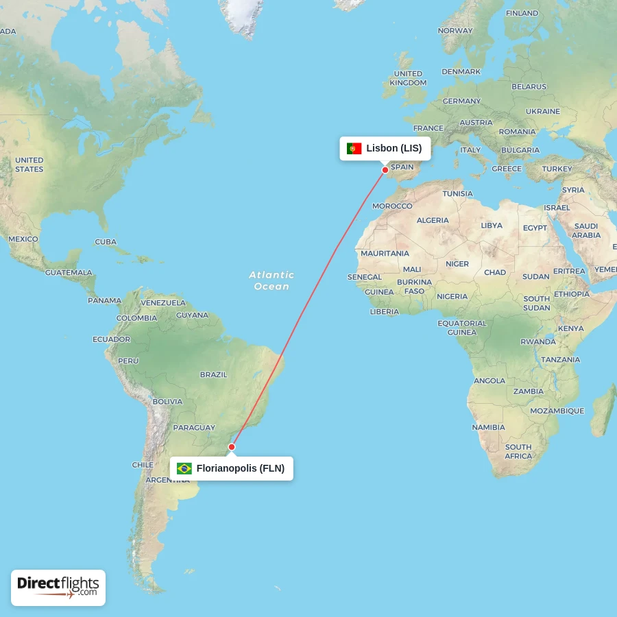 FLN - LIS route map